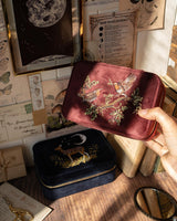 Deer & Moon Embroidered Large Jewellery Box Blueberry Velvet