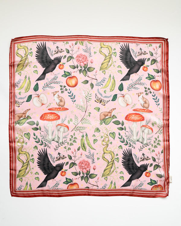 Catherine Rowe's Into The Woods Square Scarf Pink