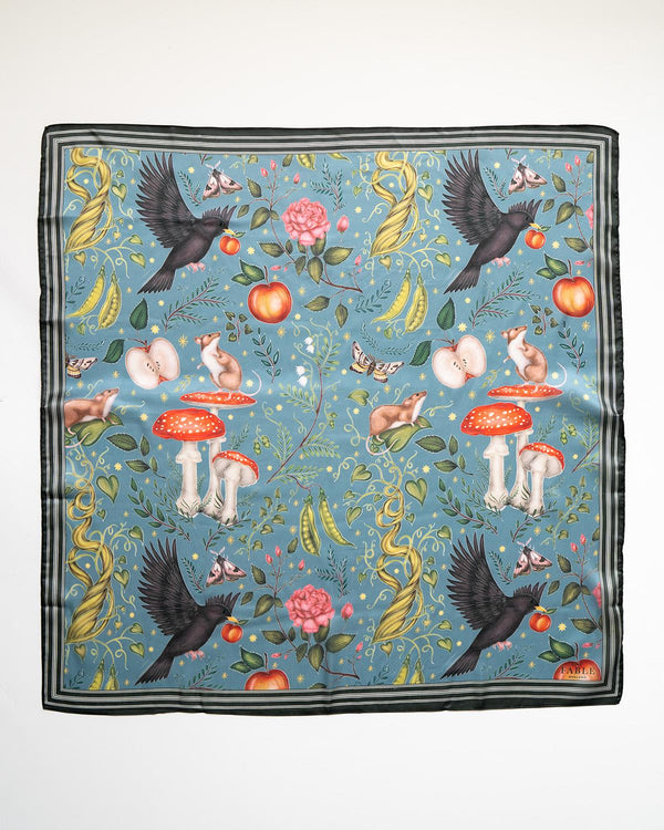 Catherine Rowe's Into The Woods Square Scarf Teal
