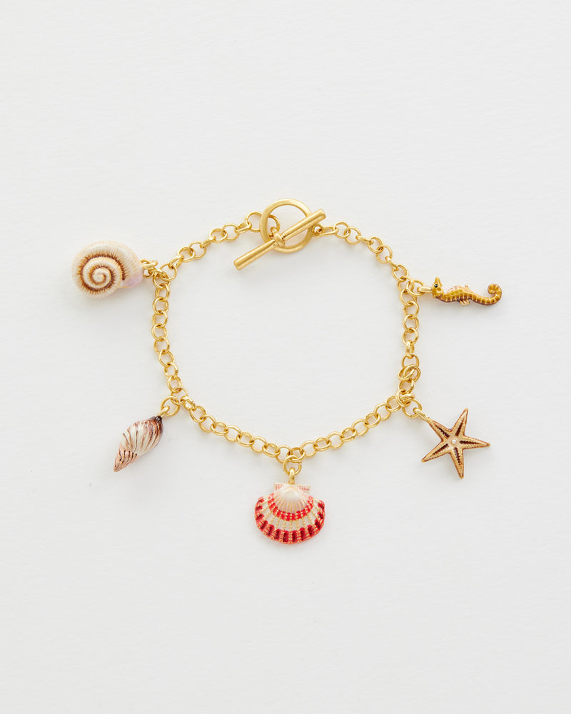 Bracciale Oro con Conchiglie Dipinte a Mano