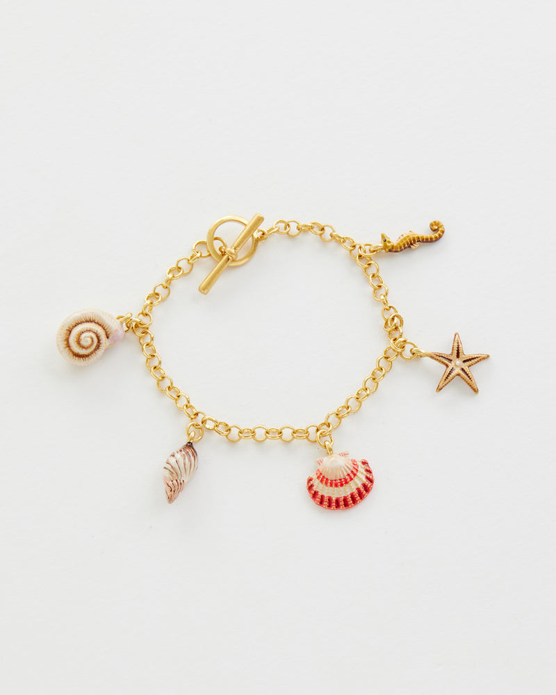 Bracciale Oro con Conchiglie Dipinte a Mano