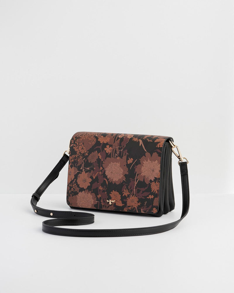 Borsa Crossbody Nera Deco Blooms