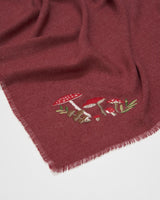 Pashmina Magical Mushroom Bordeux Ricamata