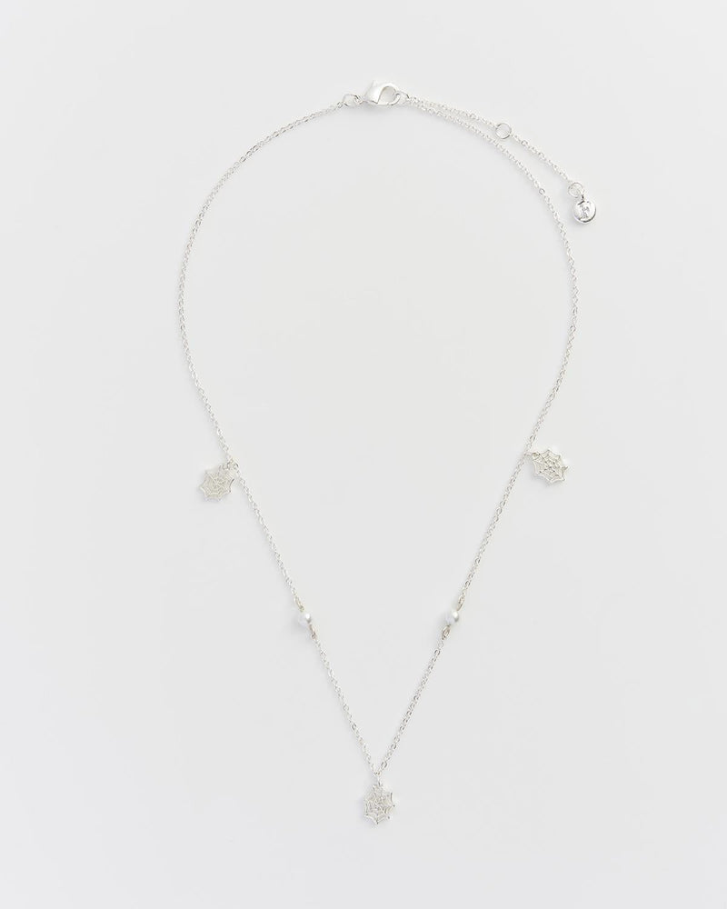 Collana Ragnatela & Perle Argento