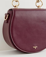 Liberty Saddle bag Burgundy Vegan Leather
