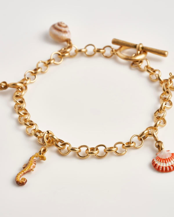 Bracciale Oro con Conchiglie Dipinte a Mano