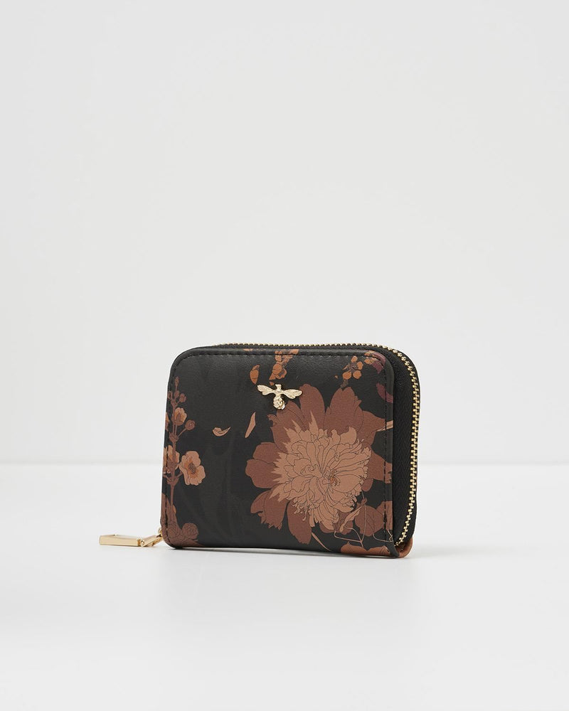 Borsellino Nero con Zip Deco Blooms