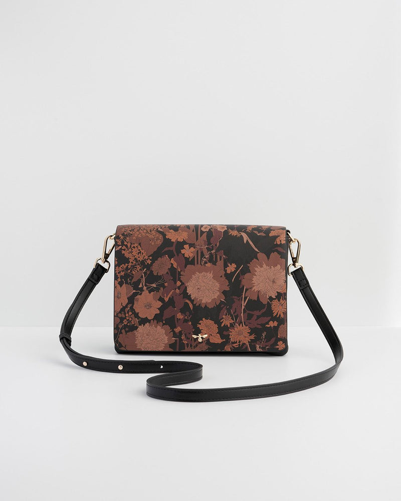 Borsa Crossbody Nera Deco Blooms