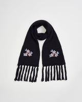 Forget-Me-Not Knitted Navy Scarf