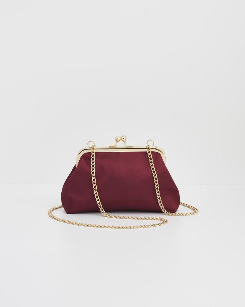 Pochette Vittoriana Satinata Bordeaux