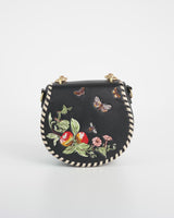 Cameo Apple Leather Saddle Bag - Black