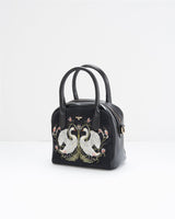 Mini Borsa Bowling Eloise Cigno Ricamato