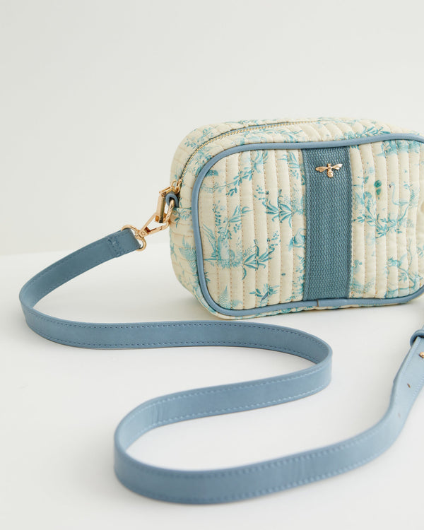 Camera Bag Vintage Toile de Jouy - Blu