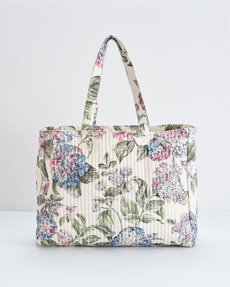 Borsa Tote Cotone Trapuntato Ortensia
