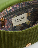 Fable Green Velvet Waist Bag Inside