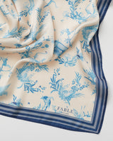 Sciarpa Quadrata Vintage Toile de Jouy - Blu