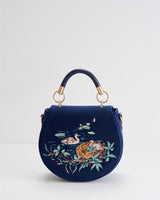 Borsa Saddle Rebecca Ricamo Lago